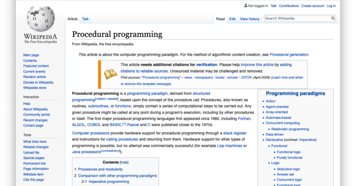 Suggestions for Organizing Procedural Code