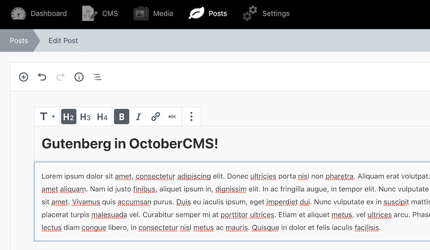 Gutenberg Plugin for OctoberCMS Now in Beta