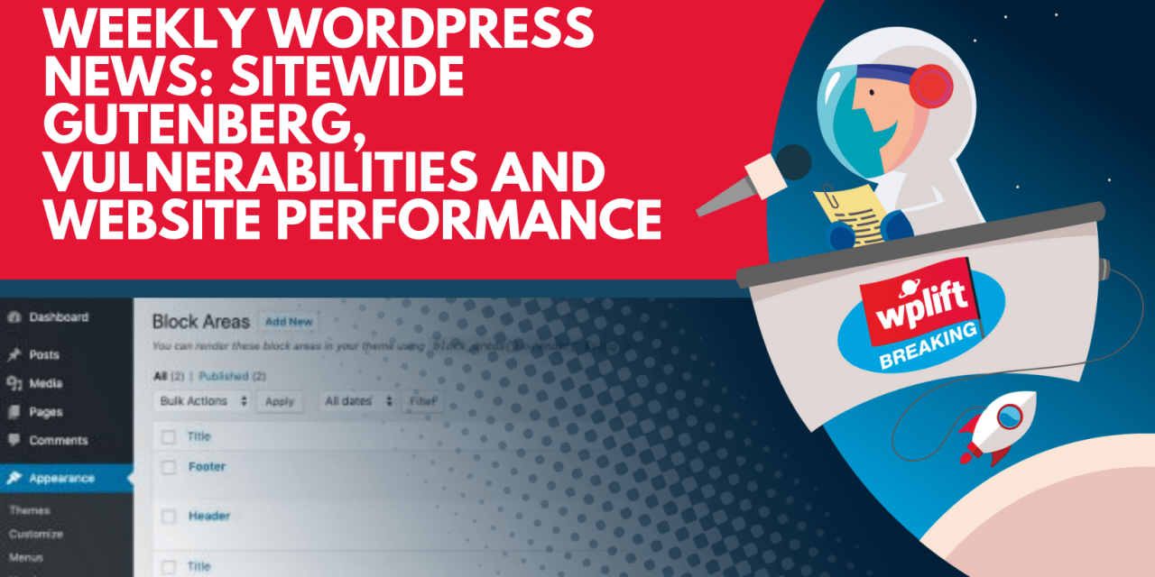 Weekly WordPress News: Sitewide Gutenberg, Vulnerabilities and Website Performance