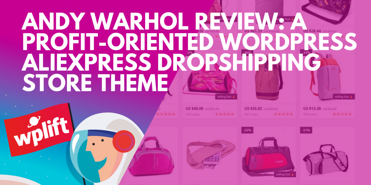 Andy Warhol Review: a profit-oriented WordPress AliExpress Dropshipping Store Theme