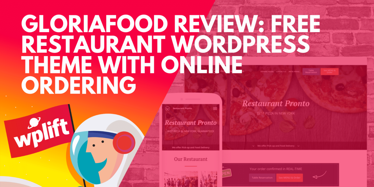 GloriaFood Review: Free Restaurant WordPress Theme With Online Ordering