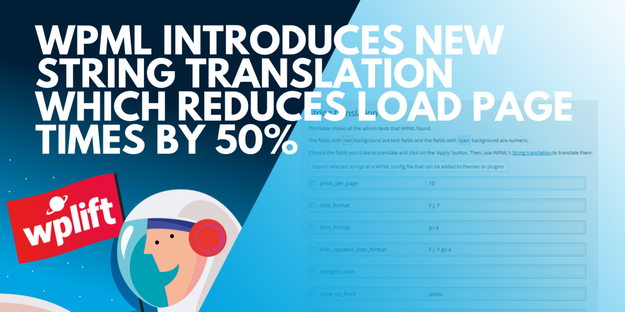 WPML Introduces New String Translation Which Reduces Load Page Times By 50%