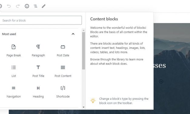 Gutenberg 7.6 Includes Rotating Tips List and New Full-Site Editing Blocks