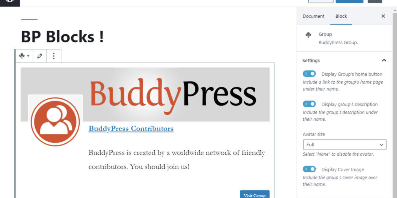 BuddyPress 6.0.0 Released with New Group and Members Blocks