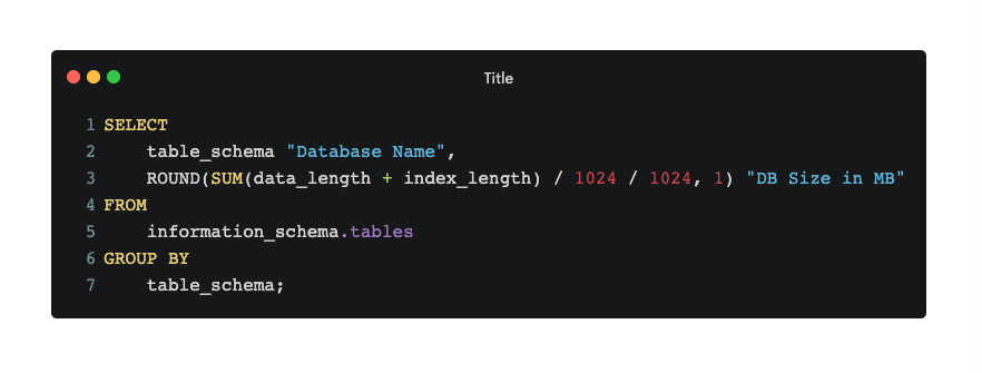 Quick Tip: Get the Size of a MySQL Database