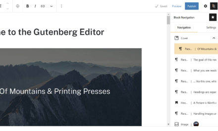 Block Navigation Plugin Provides Missing Context-Based Outline for the WordPress Editor