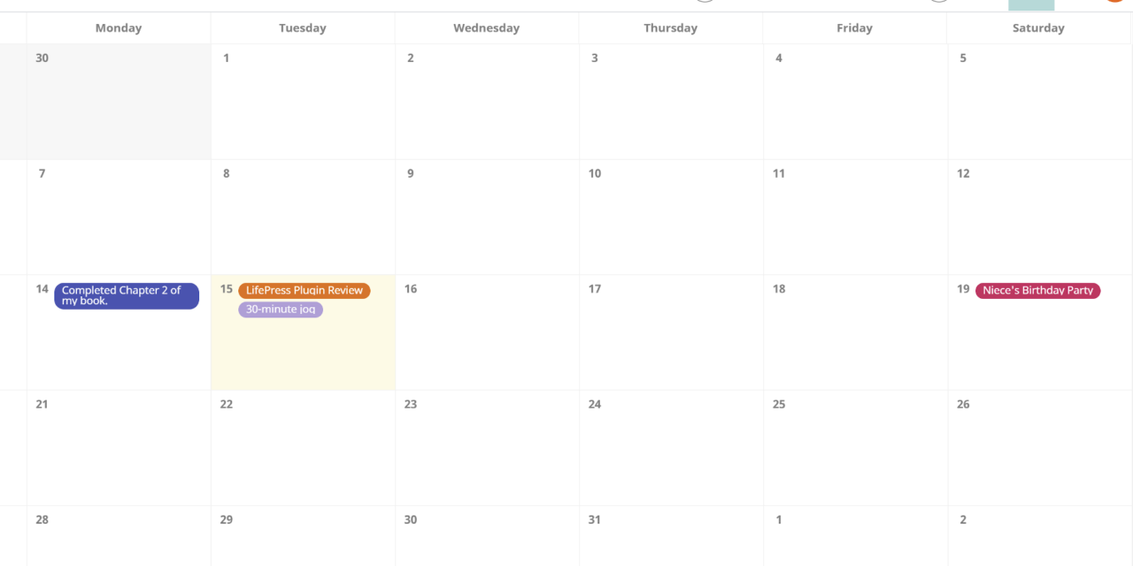 Record and Track Past Events With the LifePress Calendar Plugin