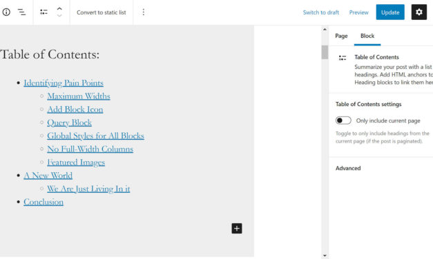 The Gutenberg WordPress Plugin To Introduce a Table of Contents Block