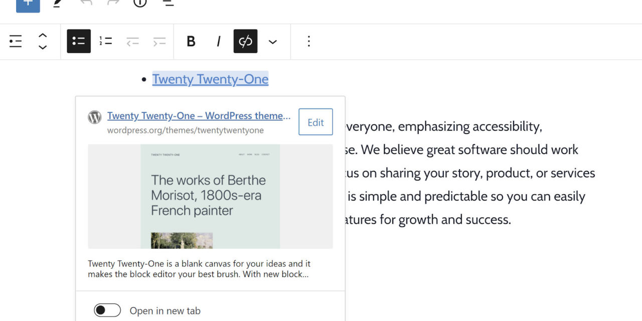 Gutenberg 10.9 Renames the Query Block, Adds Collapsible List View Items, and Rolls Out Rich URL Previews