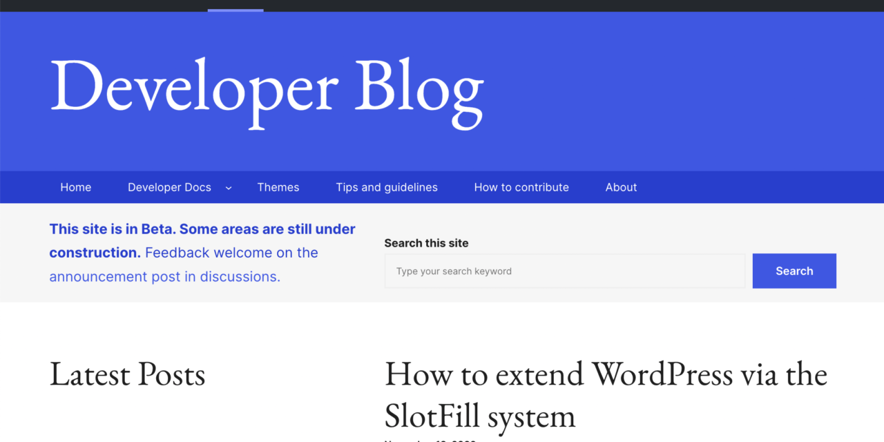 WordPress Launches Developer Blog In Beta