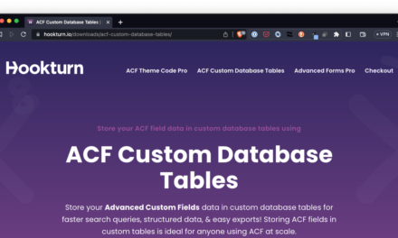 Using Custom Tables for ACF Data
