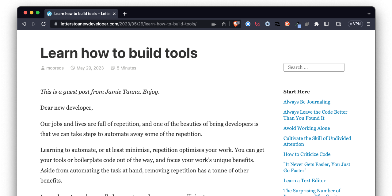 Don’t Forget: Remember to Build Tools